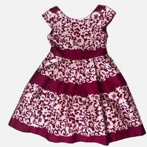 Janie and Jack Special Occasion Dress, Burgundy and Pink, Size 4 - EUC